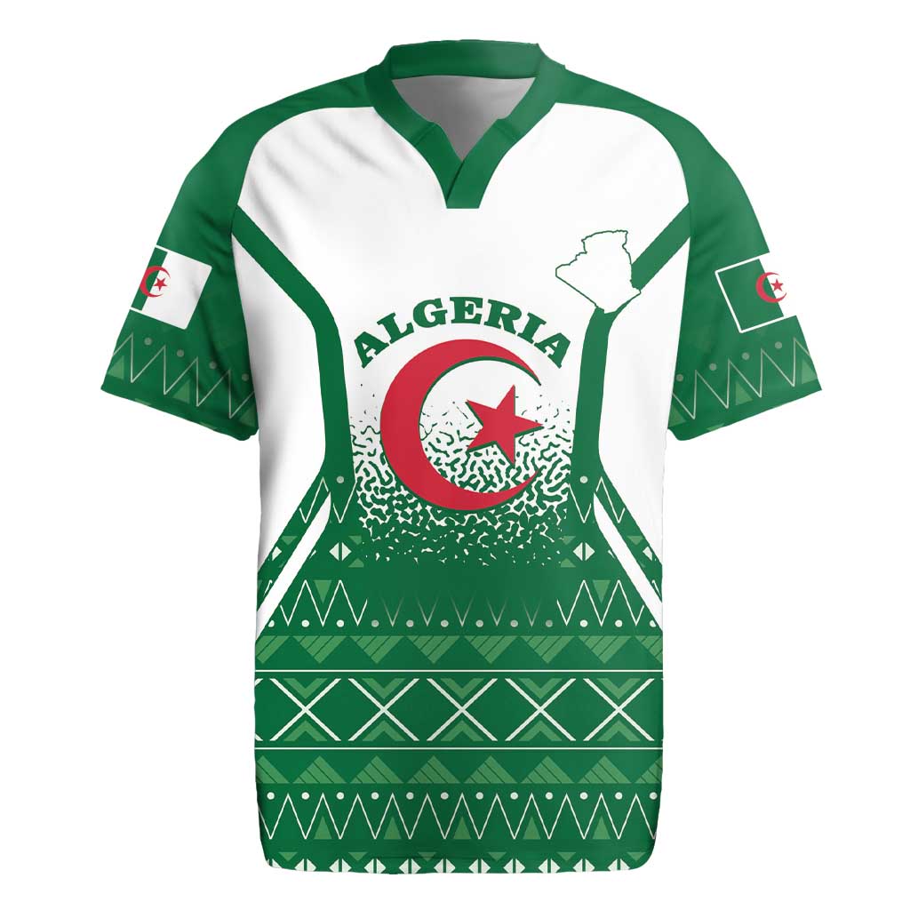 Personalized Afro Algeria Rugby Jersey Coat Of Arms African Pattern