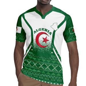 Personalized Afro Algeria Rugby Jersey Coat Of Arms African Pattern