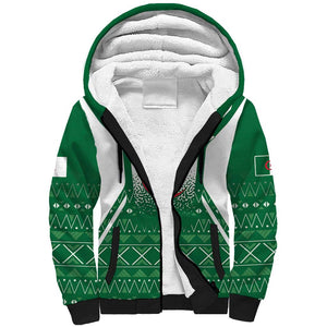 Personalized Afro Algeria Sherpa Hoodie Coat Of Arms African Pattern