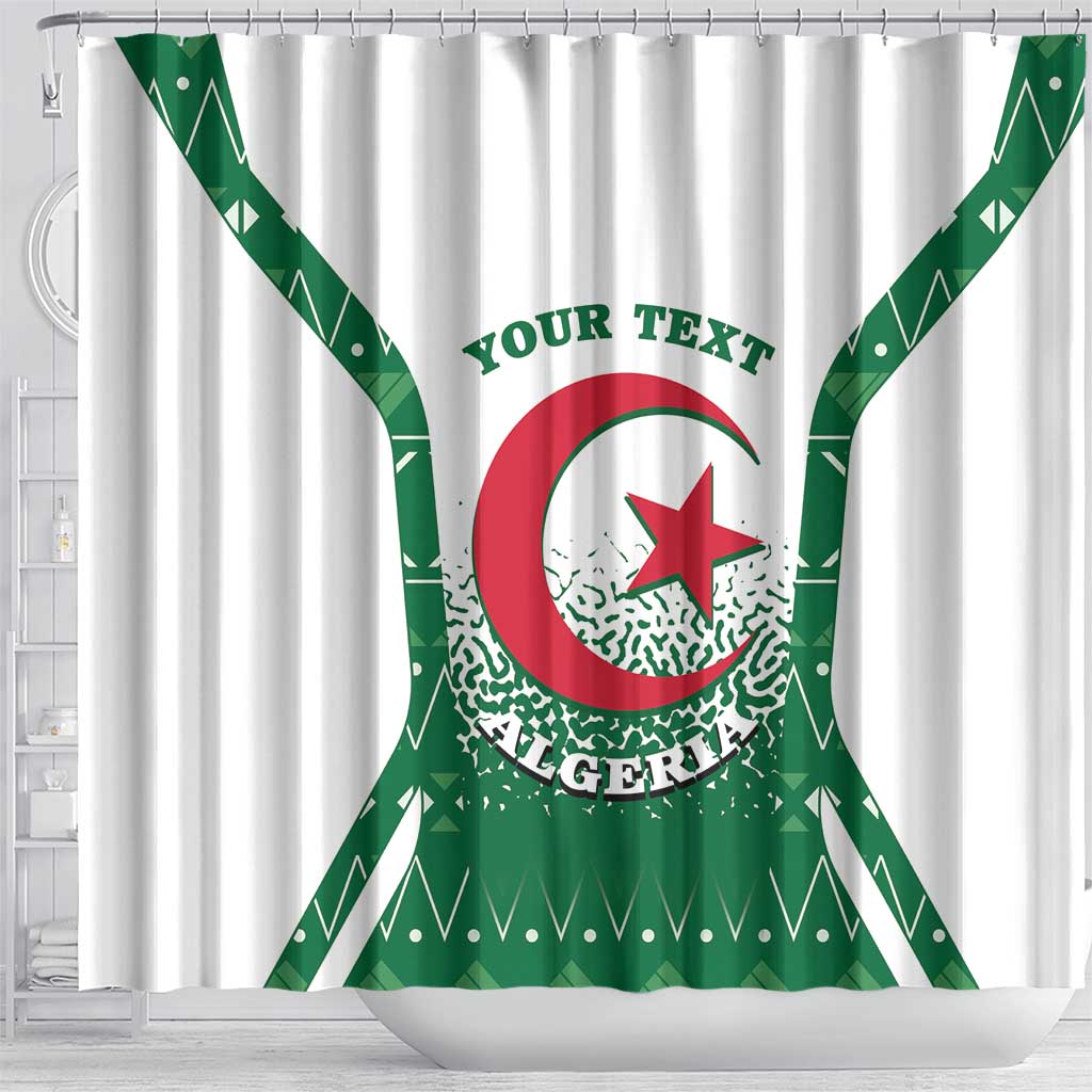 Personalized Afro Algeria Shower Curtain Coat Of Arms African Pattern