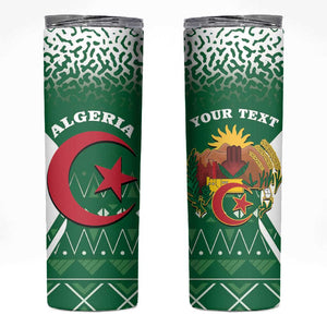 Personalized Afro Algeria Skinny Tumbler Coat Of Arms African Pattern