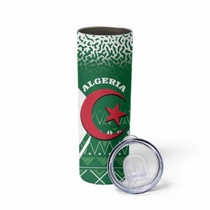 Personalized Afro Algeria Skinny Tumbler Coat Of Arms African Pattern