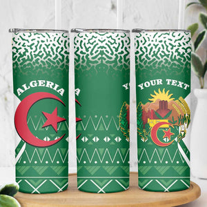 Personalized Afro Algeria Skinny Tumbler Coat Of Arms African Pattern