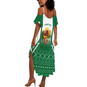 Personalized Afro Algeria Summer Maxi Dress Coat Of Arms African Pattern