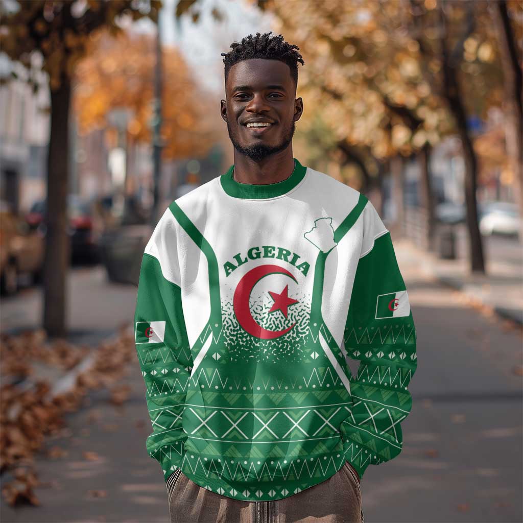 Personalized Afro Algeria Sweatshirt Coat Of Arms African Pattern