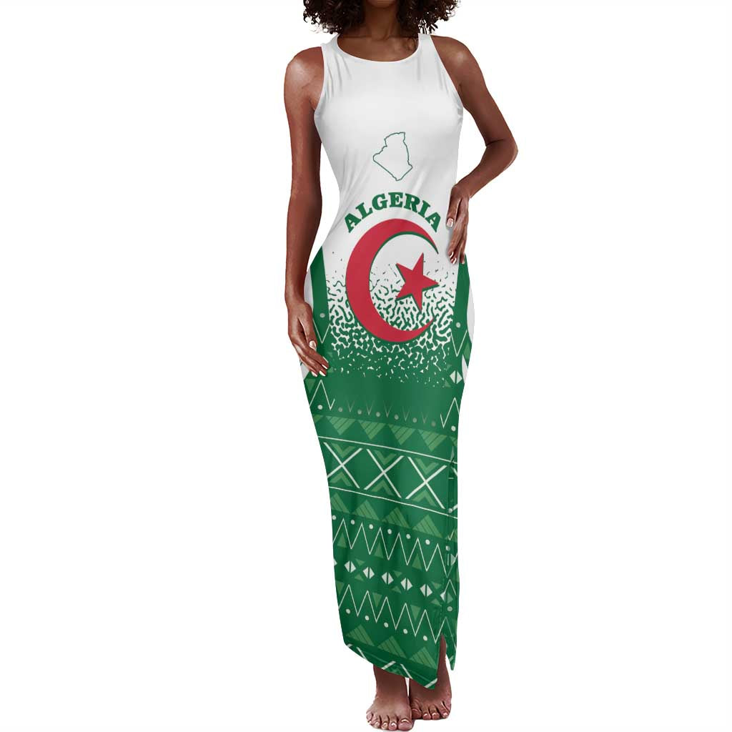 Personalized Afro Algeria Tank Maxi Dress Coat Of Arms African Pattern