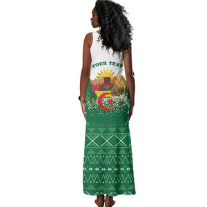 Personalized Afro Algeria Tank Maxi Dress Coat Of Arms African Pattern