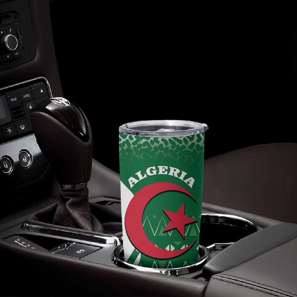 Personalized Afro Algeria Tumbler Cup Coat Of Arms African Pattern