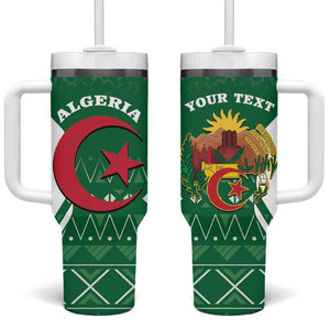 Personalized Afro Algeria Tumbler With Handle Coat Of Arms African Pattern