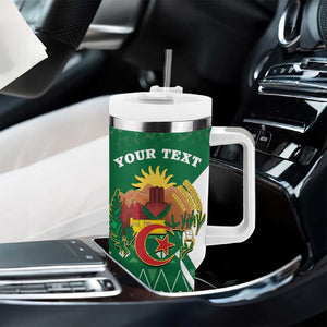 Personalized Afro Algeria Tumbler With Handle Coat Of Arms African Pattern