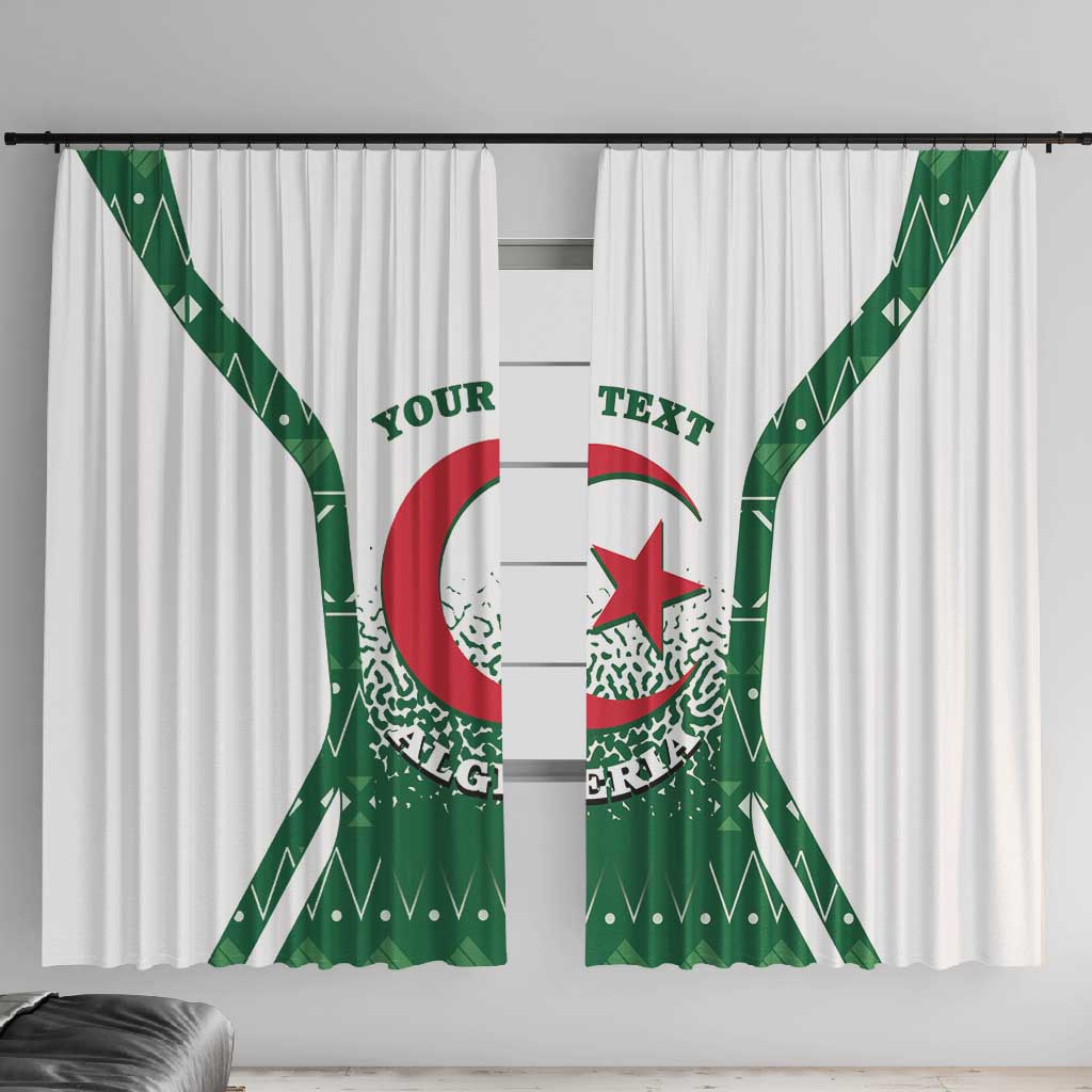 Personalized Afro Algeria Window Curtain Coat Of Arms African Pattern