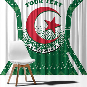 Personalized Afro Algeria Window Curtain Coat Of Arms African Pattern