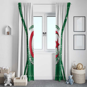 Personalized Afro Algeria Window Curtain Coat Of Arms African Pattern