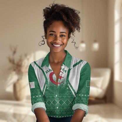 Personalized Afro Algeria Women Casual Shirt Coat Of Arms African Pattern LT14
