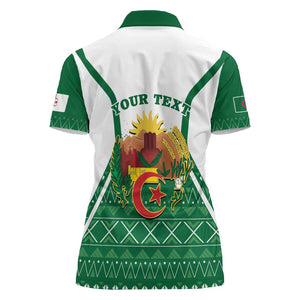 Personalized Afro Algeria Women Polo Shirt Coat Of Arms African Pattern