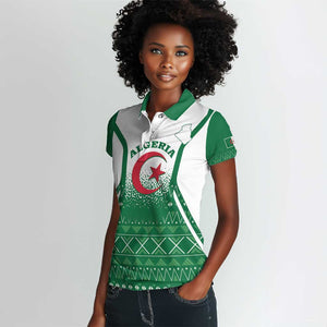 Personalized Afro Algeria Women Polo Shirt Coat Of Arms African Pattern