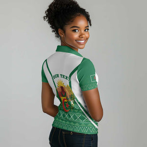 Personalized Afro Algeria Women Polo Shirt Coat Of Arms African Pattern