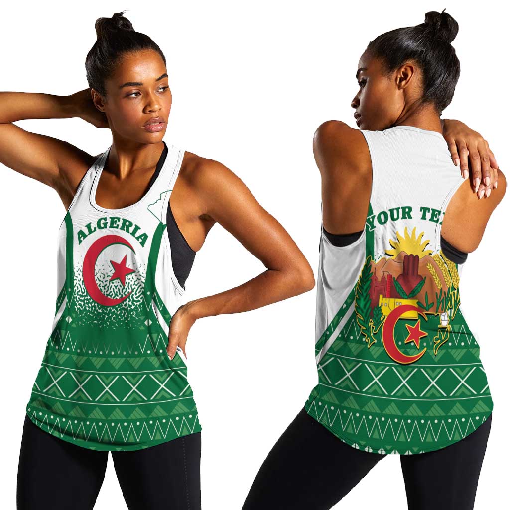 Personalized Afro Algeria Women Racerback Tank Coat Of Arms African Pattern