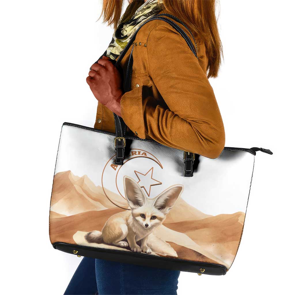 Afro Algeria Fennec Fox Leather Tote Bag Algerian Sahara Vulpes zerda