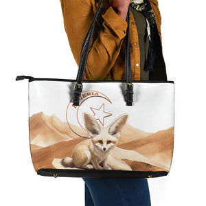 Afro Algeria Fennec Fox Leather Tote Bag Algerian Sahara Vulpes zerda