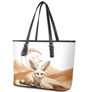 Afro Algeria Fennec Fox Leather Tote Bag Algerian Sahara Vulpes zerda