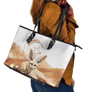 Afro Algeria Fennec Fox Leather Tote Bag Algerian Sahara Vulpes zerda