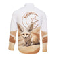 Afro Algeria Fennec Fox Long Sleeve Button Shirt Algerian Sahara Vulpes zerda