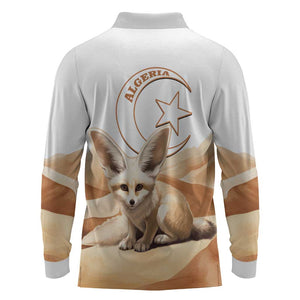 Afro Algeria Fennec Fox Long Sleeve Polo Shirt Algerian Sahara Vulpes zerda