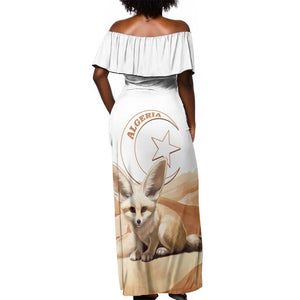 Afro Algeria Fennec Fox Off Shoulder Maxi Dress Algerian Sahara Vulpes zerda