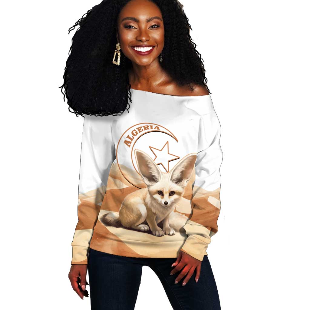 Afro Algeria Fennec Fox Off Shoulder Sweater Algerian Sahara Vulpes zerda