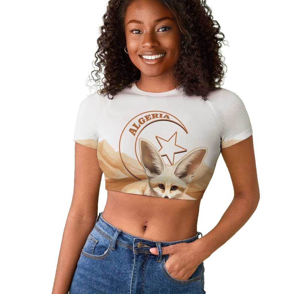 Afro Algeria Fennec Fox Raglan Cropped T shirt Algerian Sahara Vulpes zerda