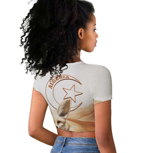 Afro Algeria Fennec Fox Raglan Cropped T shirt Algerian Sahara Vulpes zerda