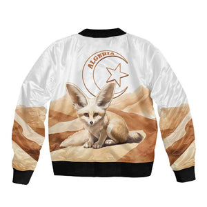 Afro Algeria Fennec Fox Sleeve Zip Bomber Jacket Algerian Sahara Vulpes zerda