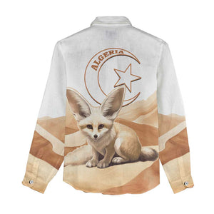 Afro Algeria Fennec Fox Women Casual Shirt Algerian Sahara Vulpes zerda