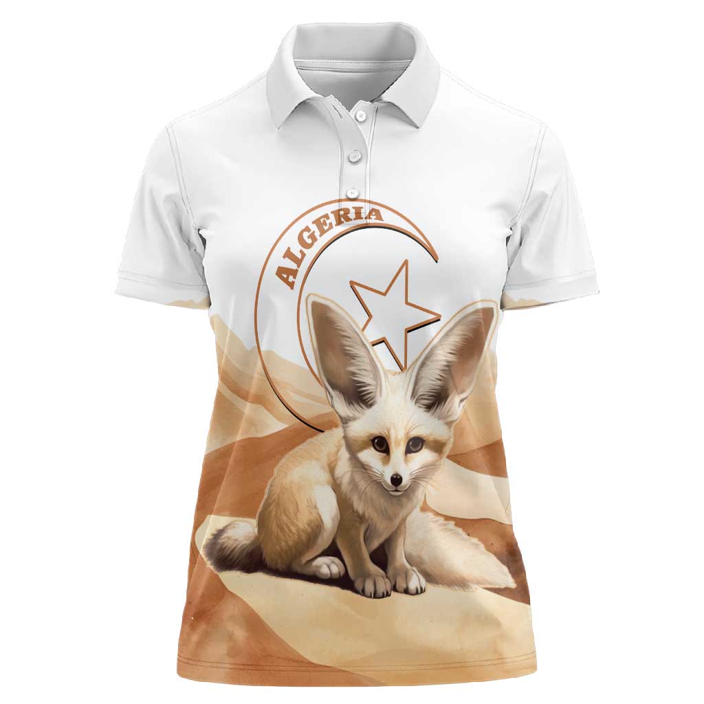 Afro Algeria Fennec Fox Women Polo Shirt Algerian Sahara Vulpes zerda