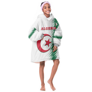 Custom Algeria Football Kid Wearable Blanket Hoodie Go The Greens