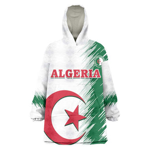 Custom Algeria Football Kid Wearable Blanket Hoodie Go The Greens