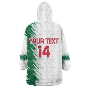 Custom Algeria Football Kid Wearable Blanket Hoodie Go The Greens