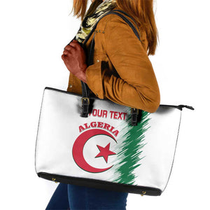 Custom Algeria Football Leather Tote Bag Go The Greens