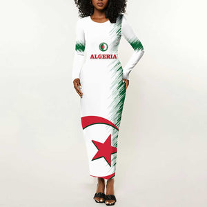 Custom Algeria Football Long Sleeve Bodycon Dress Go The Greens