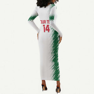 Custom Algeria Football Long Sleeve Bodycon Dress Go The Greens