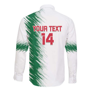 Custom Algeria Football Long Sleeve Button Shirt Go The Greens