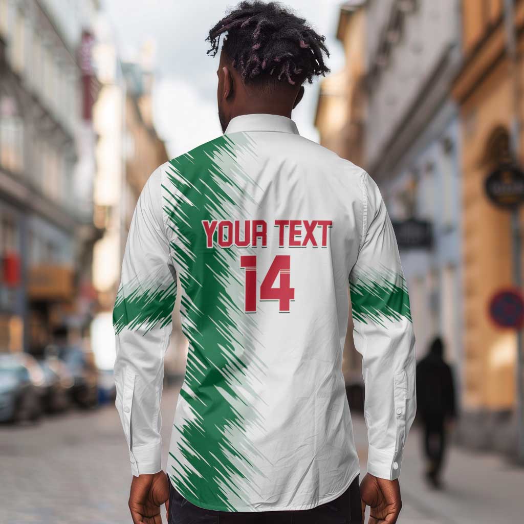 Custom Algeria Football Long Sleeve Button Shirt Go The Greens