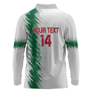 Custom Algeria Football Long Sleeve Polo Shirt Go The Greens