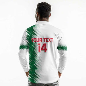 Custom Algeria Football Long Sleeve Polo Shirt Go The Greens