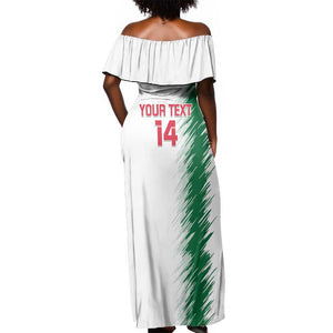 Custom Algeria Football Off Shoulder Maxi Dress Go The Greens