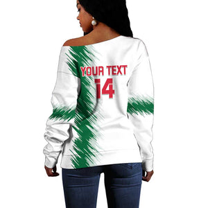 Custom Algeria Football Off Shoulder Sweater Go The Greens