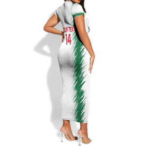 Custom Algeria Football Short Sleeve Bodycon Dress Go The Greens LT14