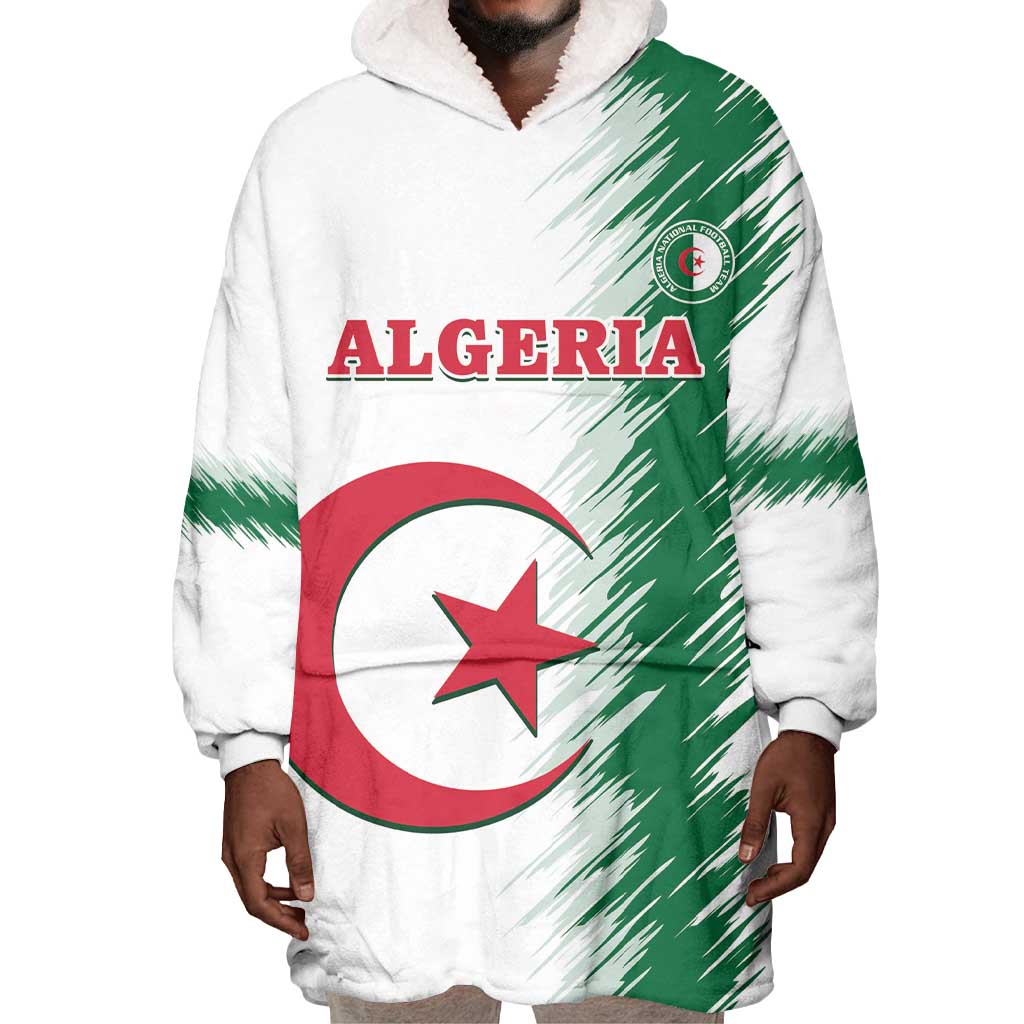 Custom Algeria Football Wearable Blanket Hoodie Go The Greens