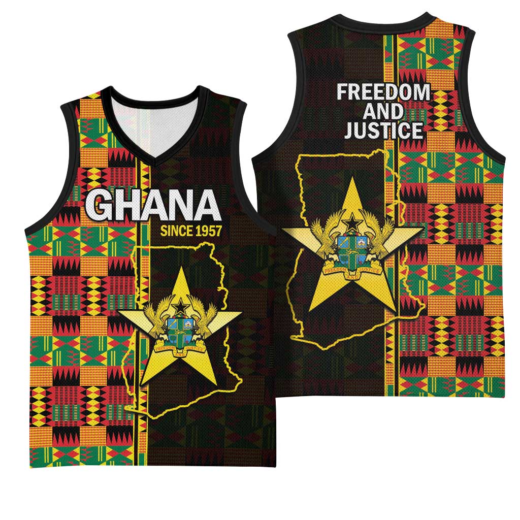 Afro Ghana Independence Day Basketball Jersey Ghanaian 1957 Kente Pattern LT14